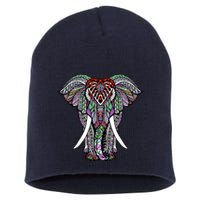 Henna Stylish Artistic Save The Elephants Wildlife Short Acrylic Beanie
