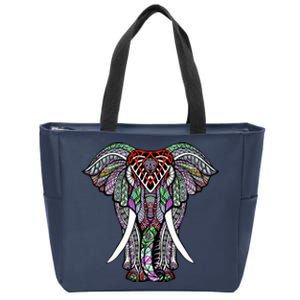 Henna Stylish Artistic Save The Elephants Wildlife Zip Tote Bag