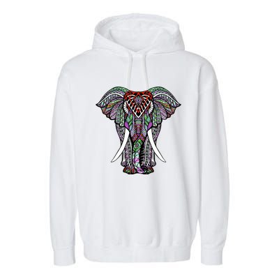 Henna Stylish Artistic Save The Elephants Wildlife Garment-Dyed Fleece Hoodie