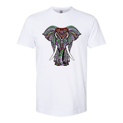 Henna Stylish Artistic Save The Elephants Wildlife Softstyle CVC T-Shirt