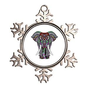 Henna Stylish Artistic Save The Elephants Wildlife Metallic Star Ornament