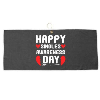 Happy Singles Awareness Day Funny Gift Large Microfiber Waffle Golf Towel