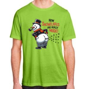 How Snowflakes Are Made Funny Winter Snowman Adult ChromaSoft Performance T-Shirt