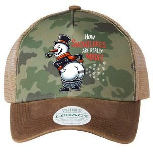 How Snowflakes Are Made Funny Winter Snowman Legacy Tie Dye Trucker Hat