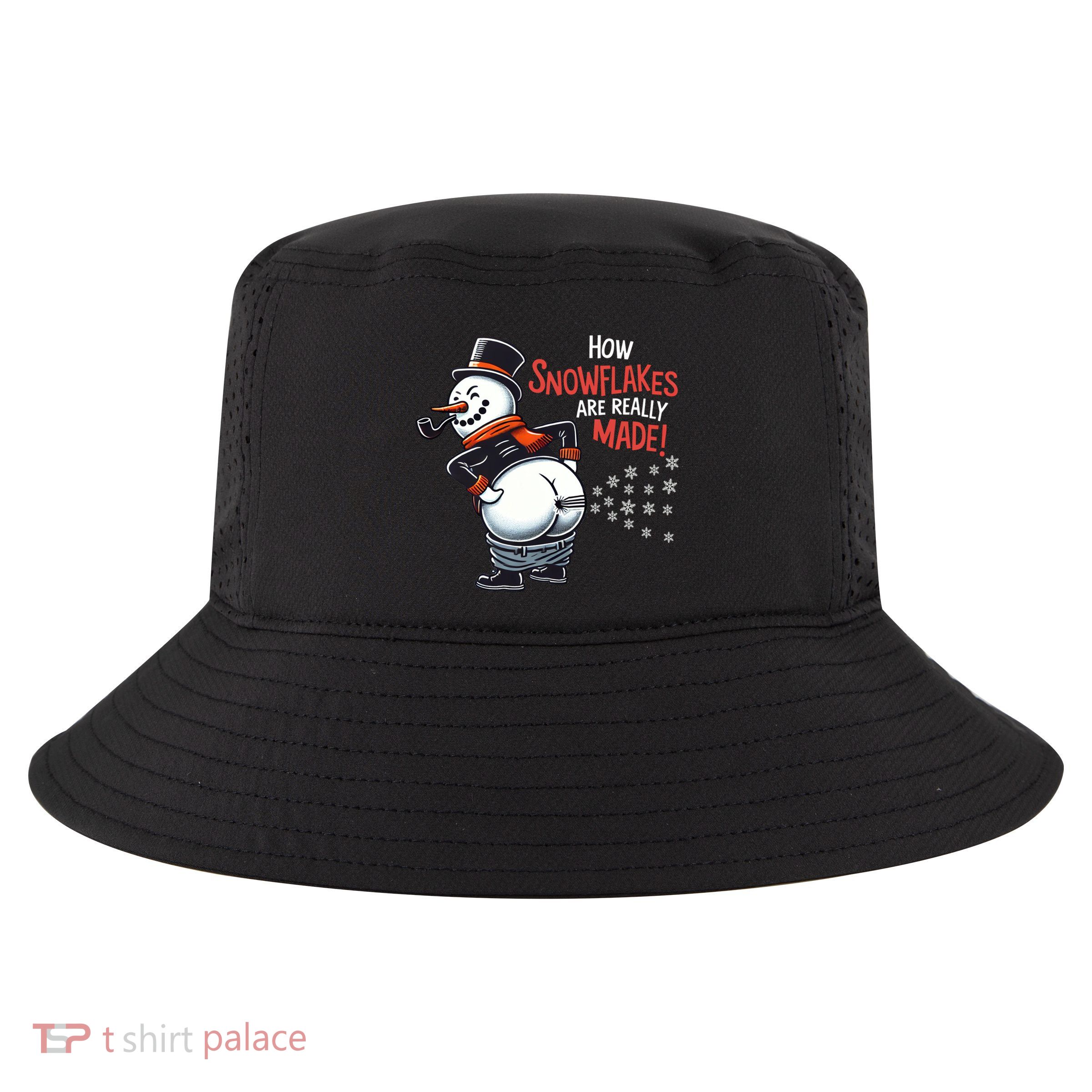 How Snowflakes Are Made Funny Winter Snowman Cool Comfort Performance Bucket Hat