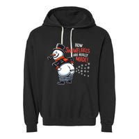 How Snowflakes Are Made Funny Winter Snowman Garment-Dyed Fleece Hoodie