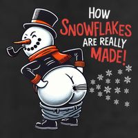 How Snowflakes Are Made Funny Winter Snowman 7 Panel Mesh Trucker Snapback Hat