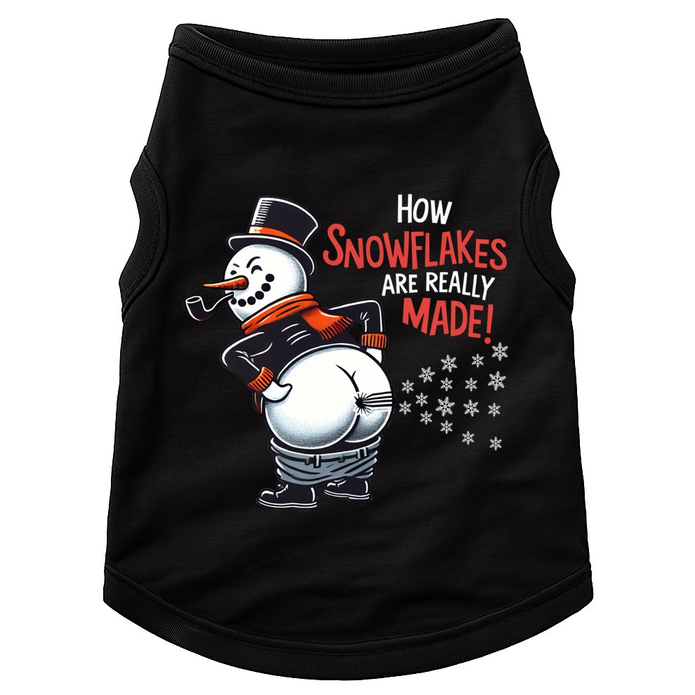How Snowflakes Are Made Funny Winter Snowman Doggie Tank