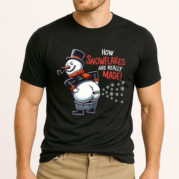 How Snowflakes Are Made Funny Winter Snowman Performance Shirt
