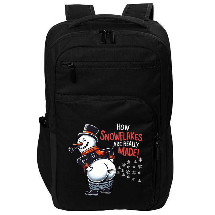 How Snowflakes Are Made Funny Winter Snowman Impact Tech Backpack