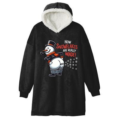 How Snowflakes Are Made Funny Winter Snowman Hooded Wearable Blanket