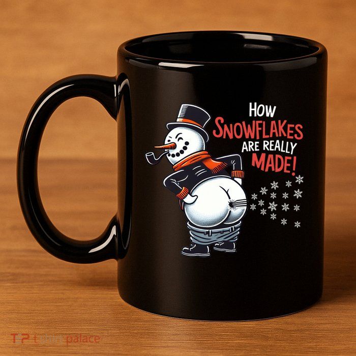 How Snowflakes Are Made Funny Winter Snowman 11oz C Handle Ceramic Mug