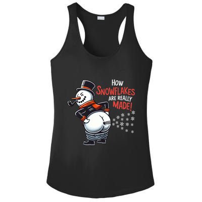 How Snowflakes Are Made Funny Winter Snowman Ladies PosiCharge Competitor Racerback Tank