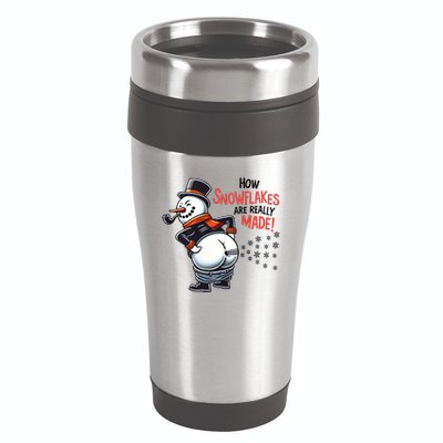 How Snowflakes Are Made Funny Winter Snowman 16oz Travel Tumbler