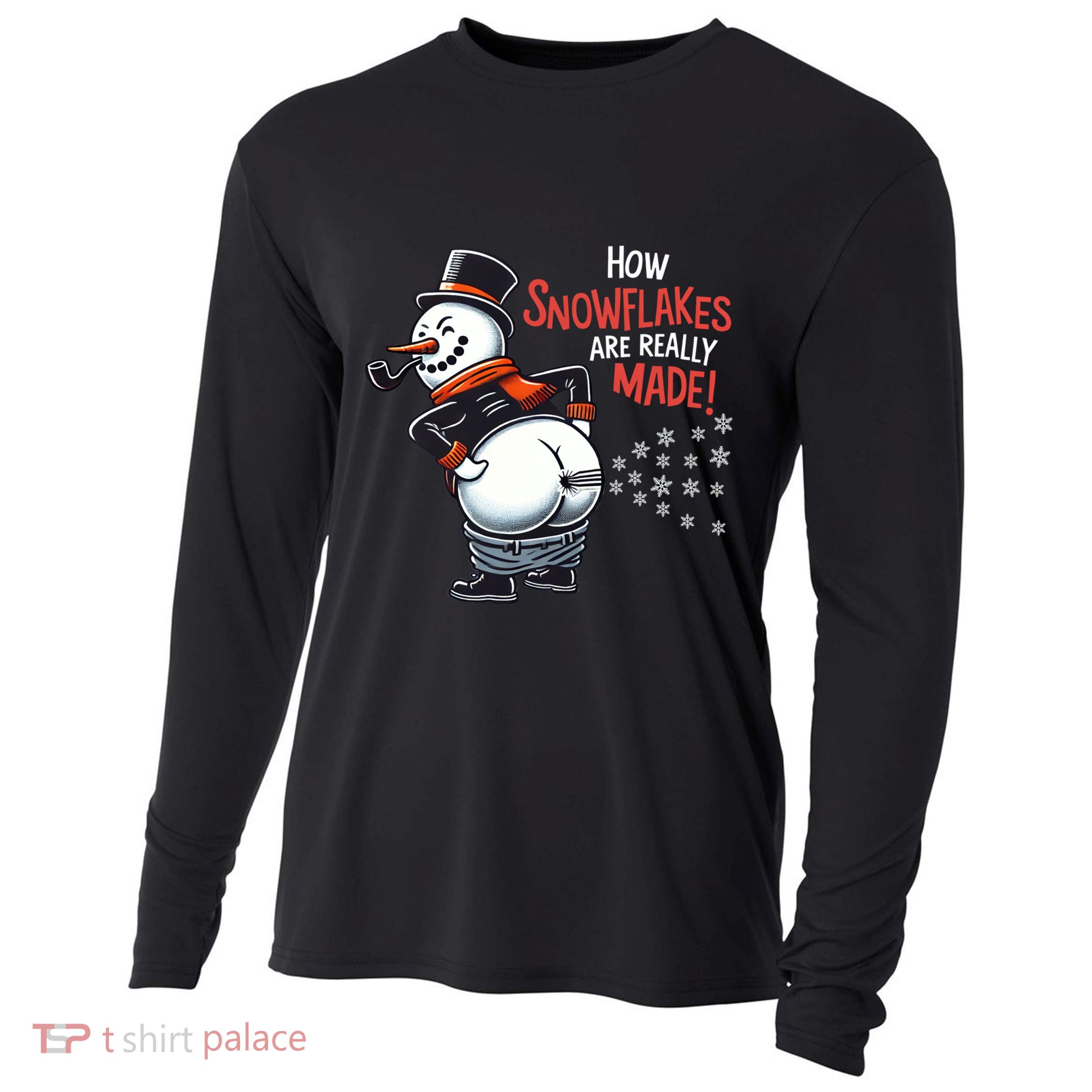 How Snowflakes Are Made Funny Winter Snowman Cooling Performance Long Sleeve Crew