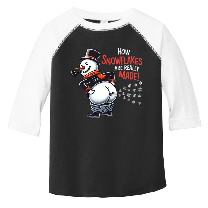 How Snowflakes Are Made Funny Winter Snowman Toddler Fine Jersey T-Shirt
