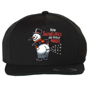 How Snowflakes Are Made Funny Winter Snowman Wool Snapback Cap