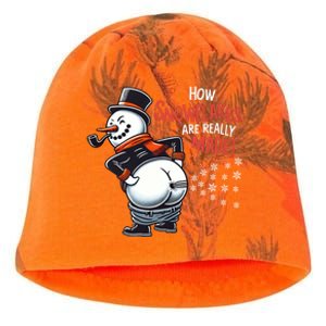 How Snowflakes Are Made Funny Winter Snowman Kati - Camo Knit Beanie