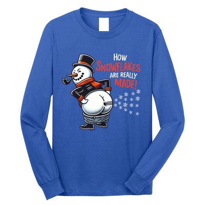 How Snowflakes Are Made Funny Winter Snowman Long Sleeve Shirt