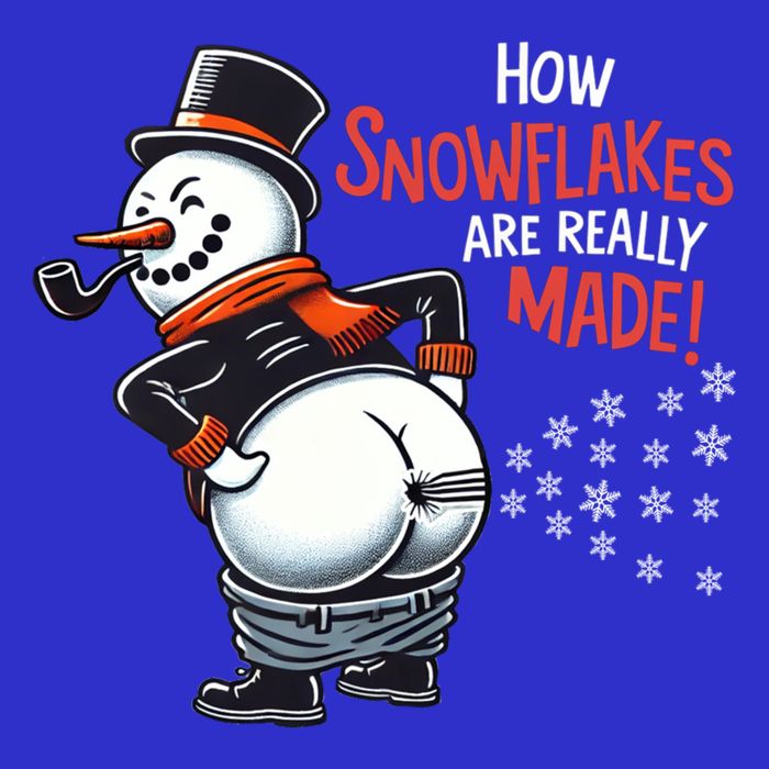 How Snowflakes Are Made Funny Winter Snowman Button