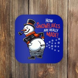 How Snowflakes Are Made Funny Winter Snowman Coaster