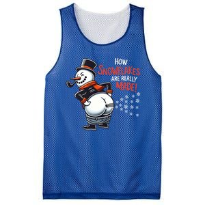 How Snowflakes Are Made Funny Winter Snowman Mesh Reversible Basketball Jersey Tank