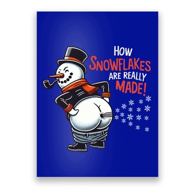How Snowflakes Are Made Funny Winter Snowman Poster