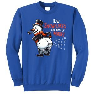 How Snowflakes Are Made Funny Winter Snowman Tall Sweatshirt