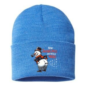 How Snowflakes Are Made Funny Winter Snowman Sustainable Knit Beanie