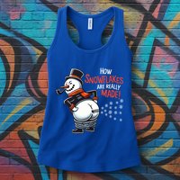 How Snowflakes Are Made Funny Winter Snowman Womens Tank Top