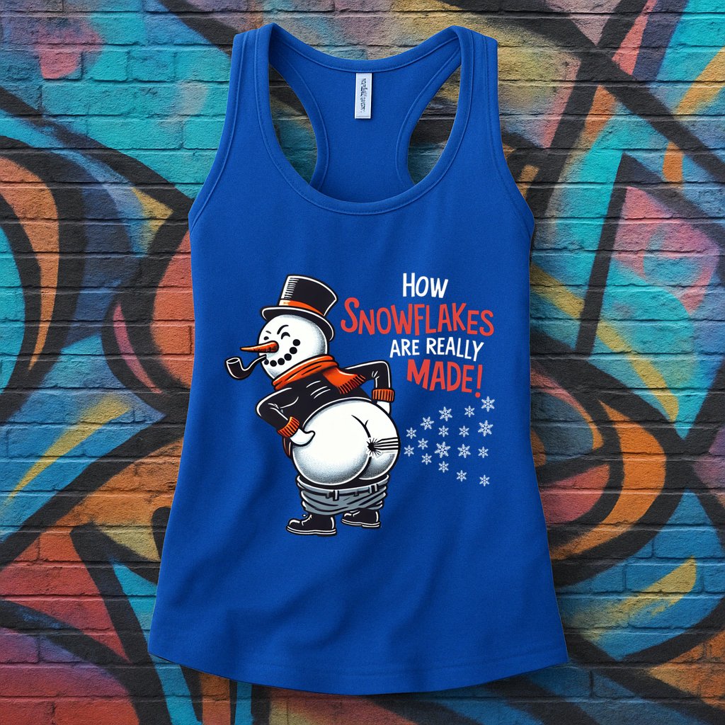How Snowflakes Are Made Funny Winter Snowman Womens Tank Top
