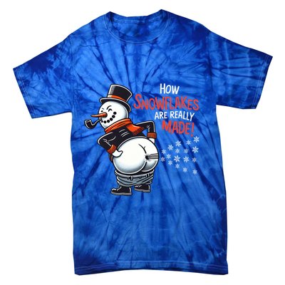 How Snowflakes Are Made Funny Winter Snowman Tie-Dye T-Shirt