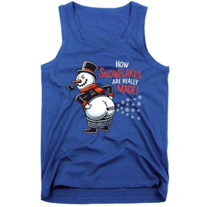 How Snowflakes Are Made Funny Winter Snowman Tank Top