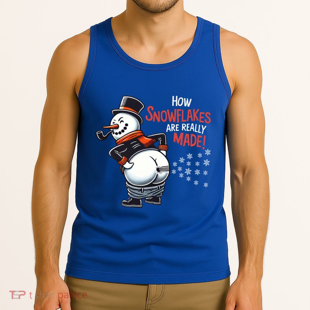 How Snowflakes Are Made Funny Winter Snowman Tank Top