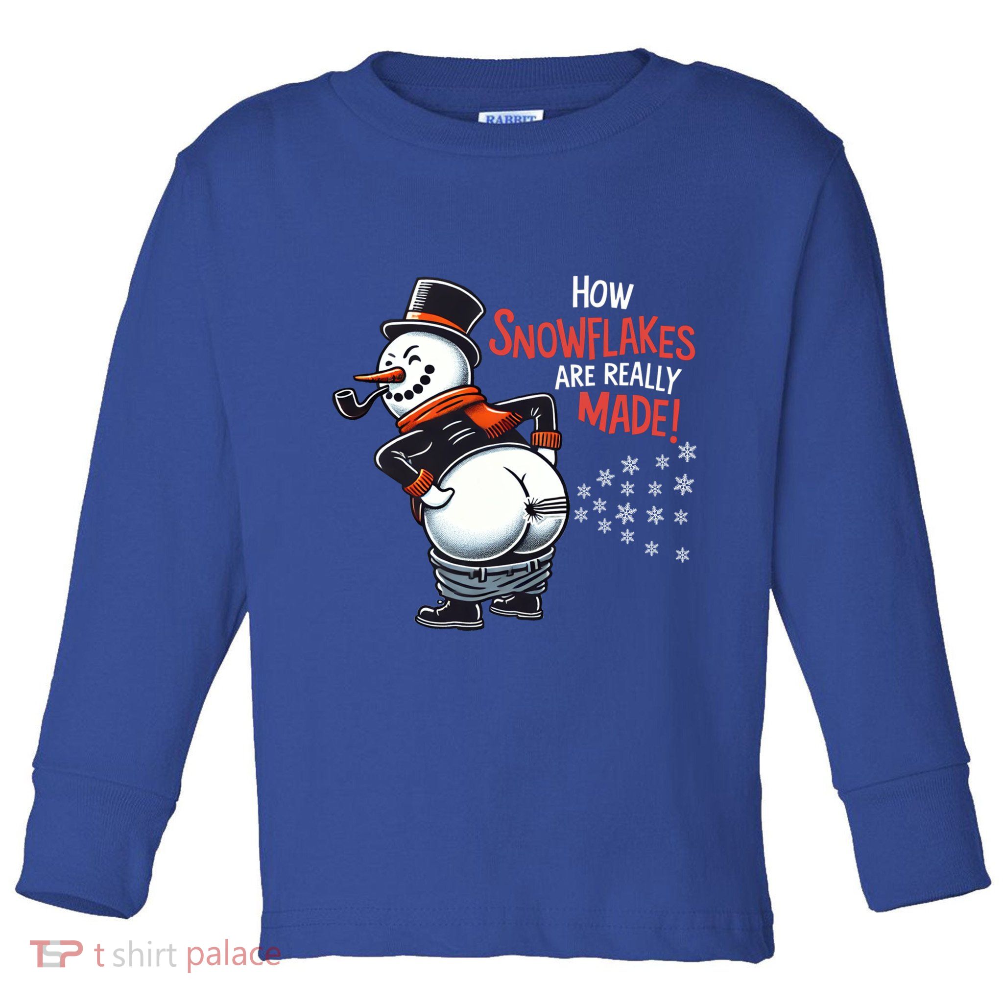 How Snowflakes Are Made Funny Winter Snowman Toddler Long Sleeve Shirt