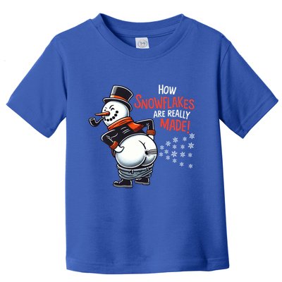 How Snowflakes Are Made Funny Winter Snowman Toddler T-Shirt