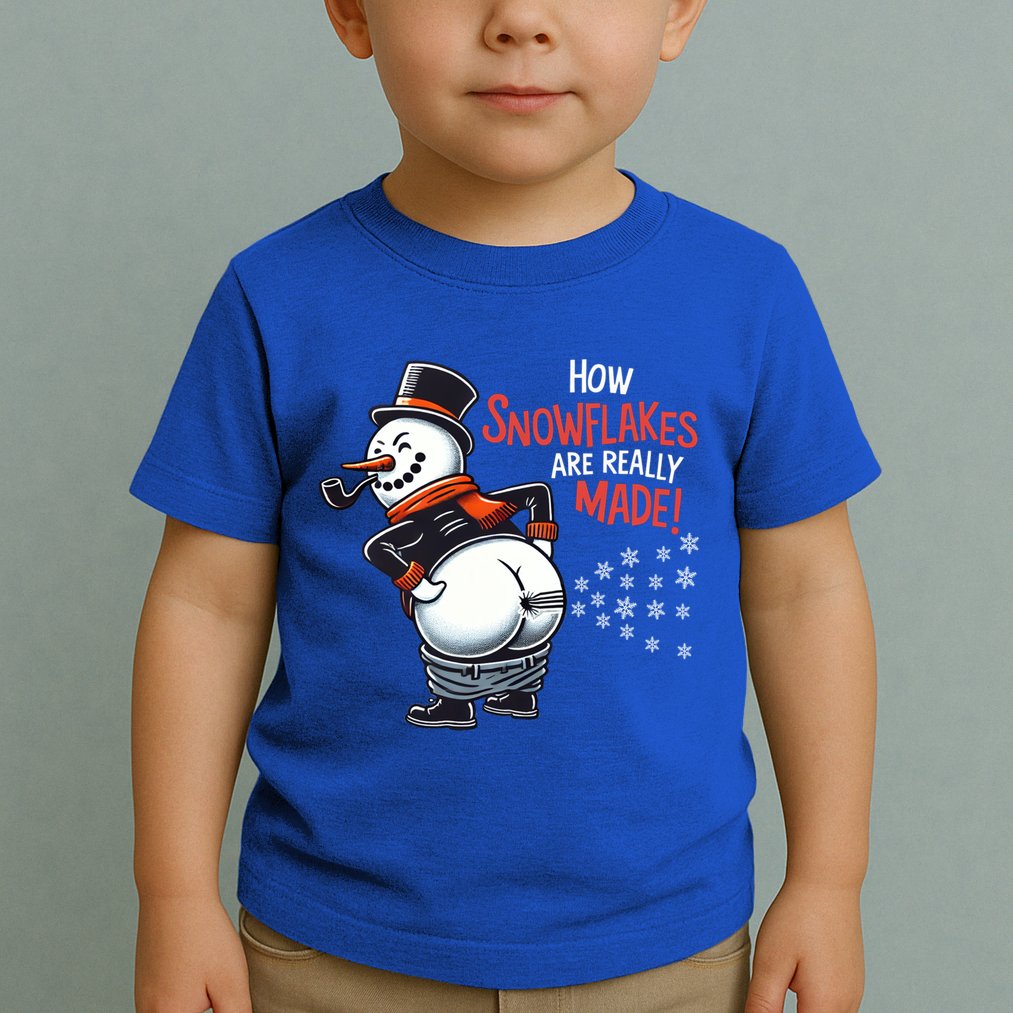 How Snowflakes Are Made Funny Winter Snowman Toddler T-Shirt