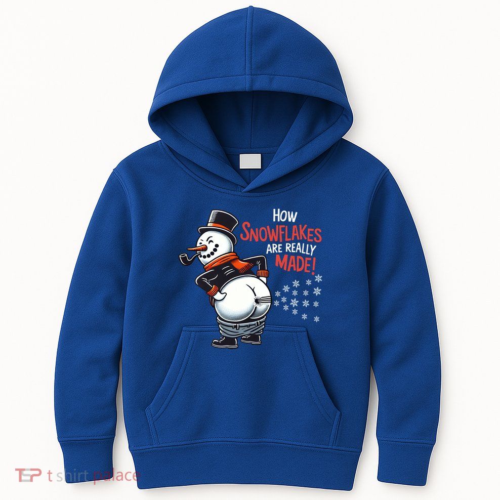 How Snowflakes Are Made Funny Winter Snowman Kids Hoodie