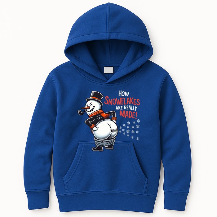 How Snowflakes Are Made Funny Winter Snowman Kids Hoodie