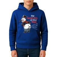 How Snowflakes Are Made Funny Winter Snowman Kids Hoodie