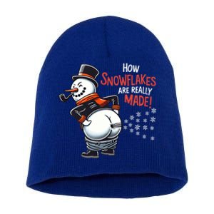 How Snowflakes Are Made Funny Winter Snowman Short Acrylic Beanie