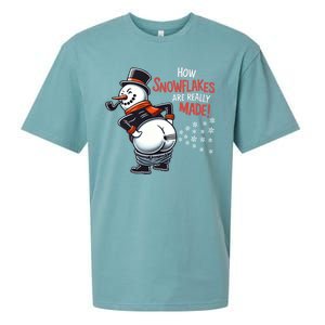 How Snowflakes Are Made Funny Winter Snowman Sueded Cloud Jersey T-Shirt