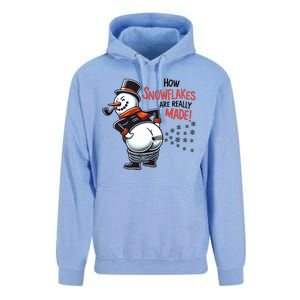 How Snowflakes Are Made Funny Winter Snowman Unisex Surf Hoodie