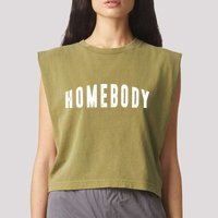 Homebody Stay At Home Introvert Social Distancing Garment-Dyed Women's Muscle Tee