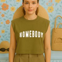 Homebody Stay At Home Introvert Social Distancing Garment-Dyed Women's Muscle Tee