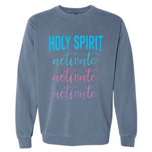 Holy Spirit Activate Christian Religious Jesus Christmas Premium Garment-Dyed Sweatshirt