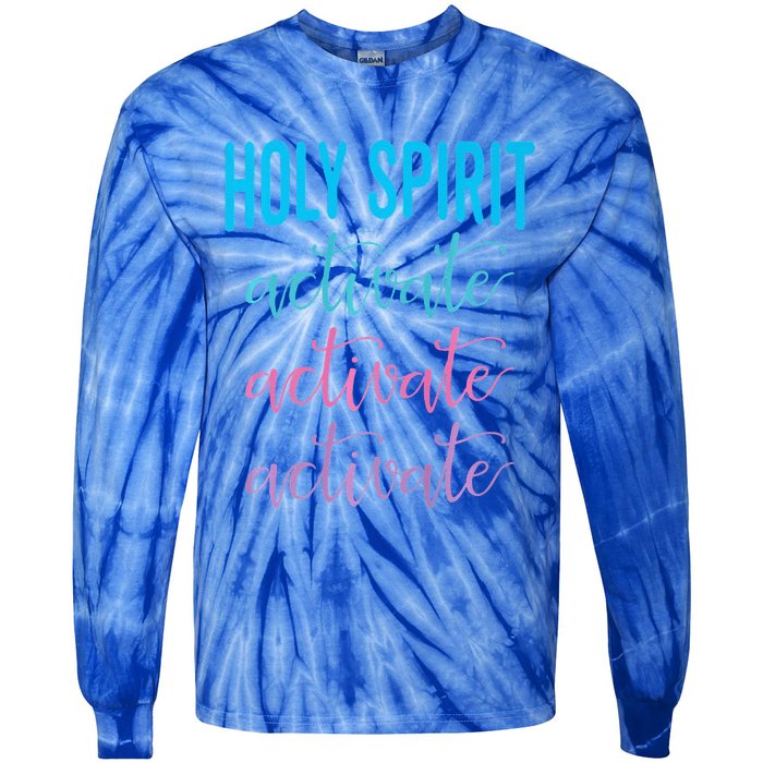 Holy Spirit Activate Christian Religious Jesus Christmas Premium Tie-Dye Long Sleeve Shirt