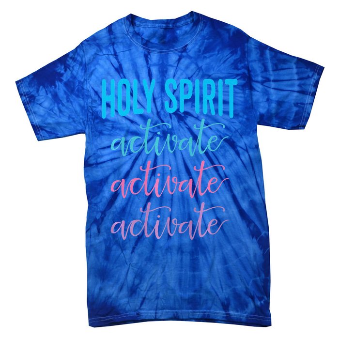 Holy Spirit Activate Christian Religious Jesus Christmas Premium Tie-Dye T-Shirt