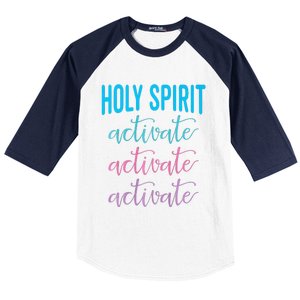 Holy Spirit Activate Christian Religious Jesus Christmas Premium Baseball Sleeve Shirt