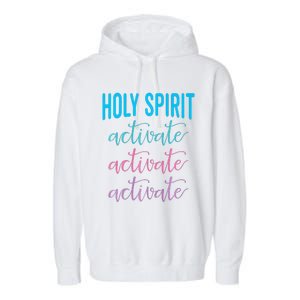 Holy Spirit Activate Christian Religious Jesus Christmas Premium Garment-Dyed Fleece Hoodie